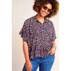 Maeve by Anthropologie floral flowy blouse